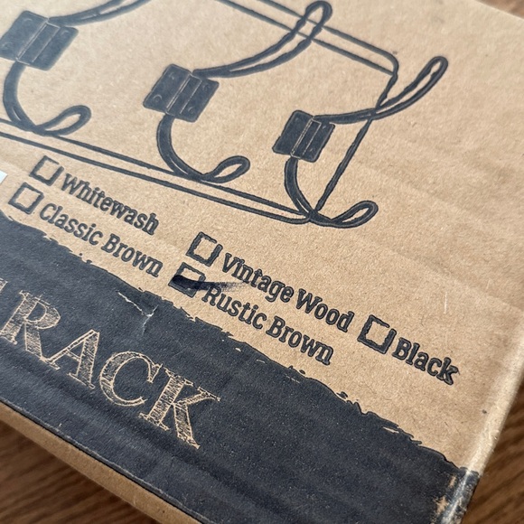 Rustic Brown Wall Mounted Coat Rack - Picture 3 of 3